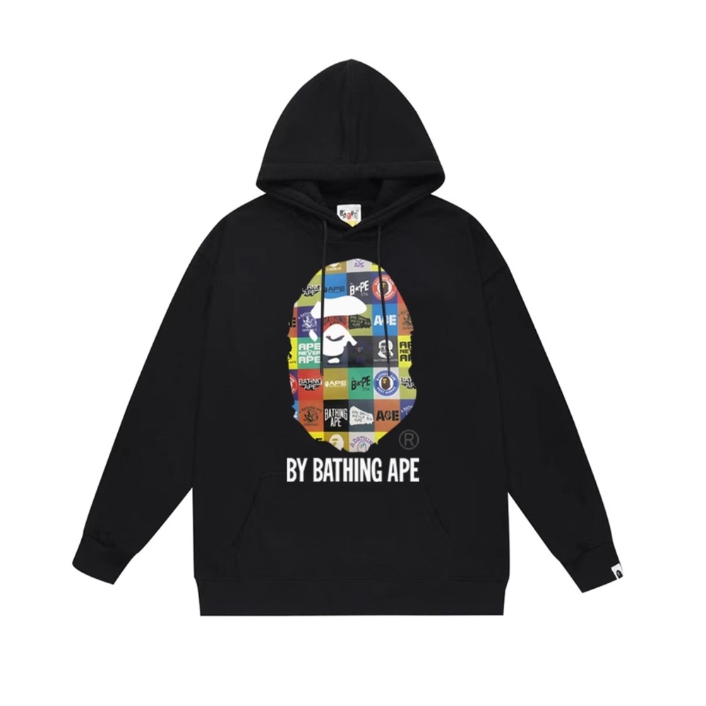 Bape Black Hoodie with Colorful Logo
